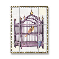 Miniature Birdcage Picture Mosaic Tile Sheet