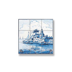 Miniature Sailing Ship Mural Wall Tile Sheet