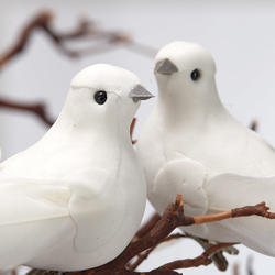 Feathered Artificial White Dove