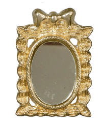 Dollhouse Miniature Mirror in Gold Frame