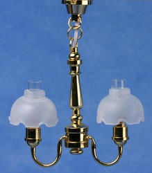 Dollhouse Miniature Two Light Fluted Chandelier