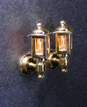 Dollhouse Miniature Brass Colonial Coach Lamps