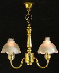 Dollhouse Miniature 12v Chandelier with Fluted Shades