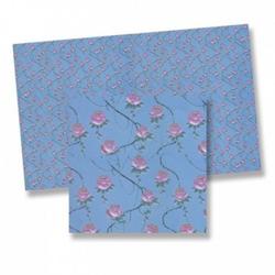 Dollhouse Miniature Blue Wallpaper Sheet