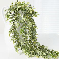 Factory Direct Craft Cascading Artificial Green Grape Leaf Bush for Home De 