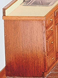 Dollhouse Miniature Kitchen 4 Drawer Base Cabinet -1-1/2" Wide