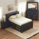 Dollhouse Miniature Black Double Bedroom Set