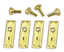Dollhouse Miniature Gold Doorknobs with Hardware