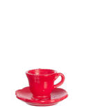 Dollhouse Miniature Red Cups and Saucers