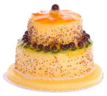 Dollhouse Miniature Yellow 2-Tier Cake