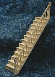 Dollhouse Miniature Classic Straight Stairs Kit