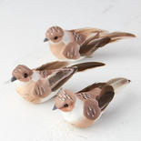 Artificial Brown Mushroom Birds with Clips