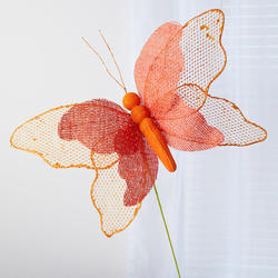 Orange Burlap Butterfly Stem