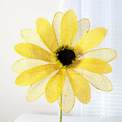 Yellow Burlap Sunflower Stem