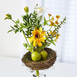 Artificial Daisy Foliage Pick with Nest