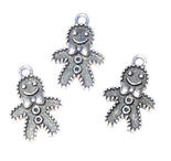 Miniature Silver Christmas Gingerbread Ornaments