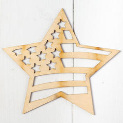 Unfinished Wood Laser Cut Americana Star