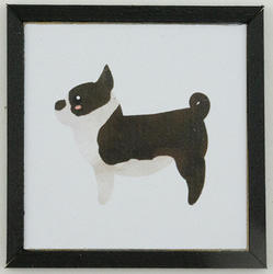Dollhouse Miniature Boston Terrier Dog Picture