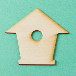 Unfinished Wooden Birdhouse Cutout