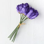 Royal Purple Satin Artificial Tulip Bundle