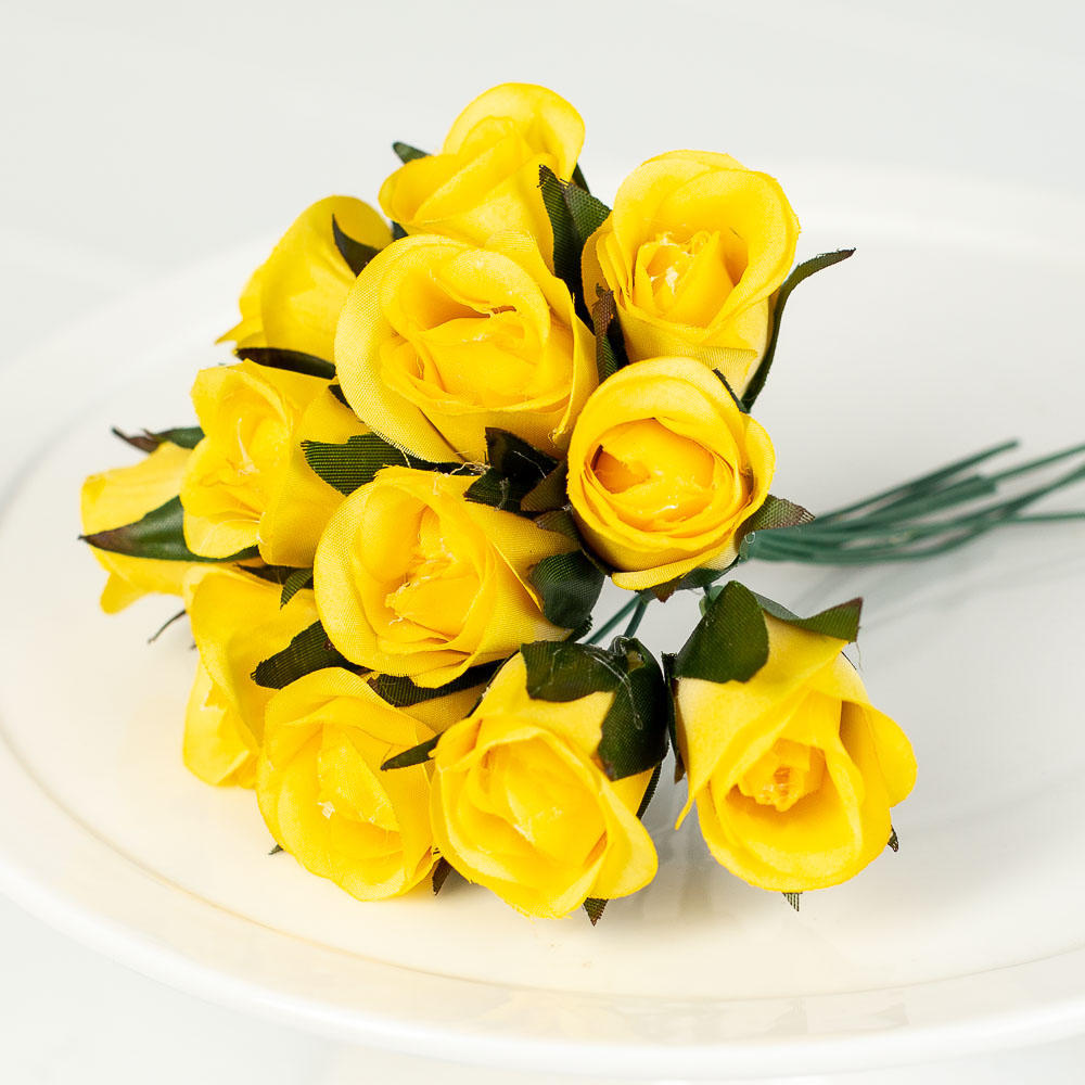 Yellow Artificial Rose Sweetheart Bouquet - Picks + Sprays - Floral ...