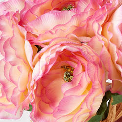 Cream and Pink Artificial Ranunculus Bouquet