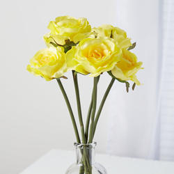 Yellow Artificial Open Rose Bundle