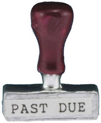 Miniature Past Due Rubber Stamp