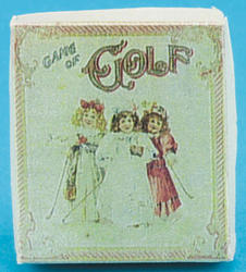 Dollhouse Miniature Antique Game of Golf with Children