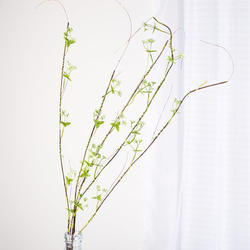 Cream and Green Artificial Flowering Twig Spray