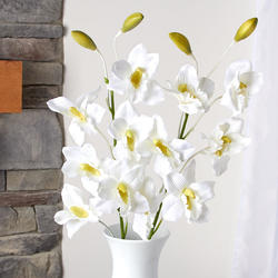 Artificial White Cymbidium Orchid Stems