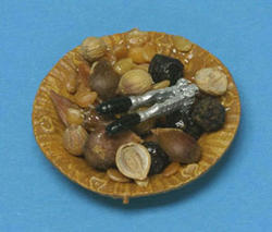 Dollhouse Miniature Nut Cracker and Bowl of Nuts