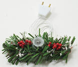 Dollhouse Miniature Electric Berry and Pine Centerpiece