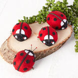 Fuzzy Red Ladybugs with Clips