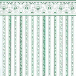 Dollhouse Miniature Green Stripe Wallpaper Sheets