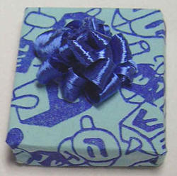 Dollhouse Miniature Blue Chanukah Gift