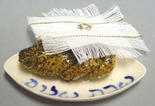 Dollhouse Miniature Challah on Plate with Cover