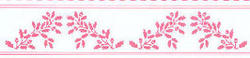 Dollhouse Miniature- Wallpaper Border, Acorns Pink On White