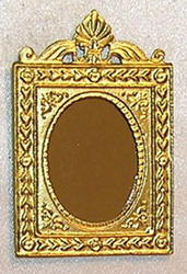 Dollhouse Miniature Ornate Gold Mirror Frame