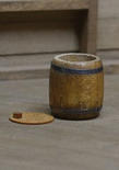 Miniature Vintage Look Antiqued Wooden Barrel Keg with Lid