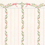 Dollhouse Miniature Wallpaper Sheets, Christmas Stripes