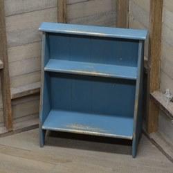 Miniature Rustic Blue Pine Bucket Bench