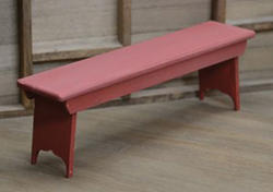 Dollhouse Miniature Rustic Red Trestle Bench