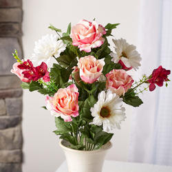 Artificial Rose with Gerbera and Freesia Mix Bush