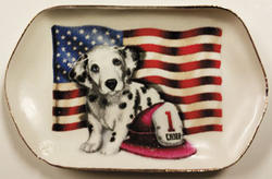 Miniature Fire Dog Ceramic Tray Plate