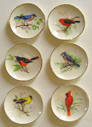 Miniature Dollhouse Bright Bird Plate Set
