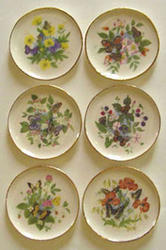 Miniature Flowers with Butterflies Collector Plates