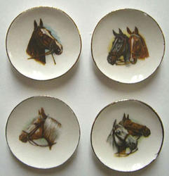 Miniature Horse Head Collector Plates - 4pcs.