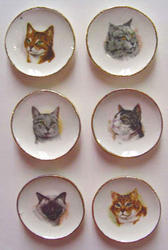 Miniature Cat Collector Plates - 6pcs.
