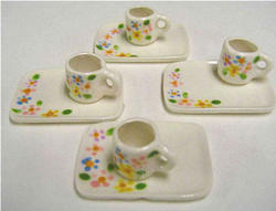 Dollhouse Miniature Trays With Mugs
